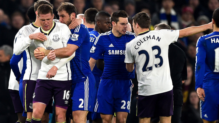 Chelsea and Everton Melee