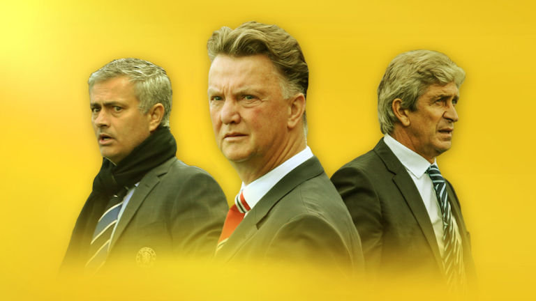 Jose Mourinho, Louis van Gaal and Manuel Pellegrini