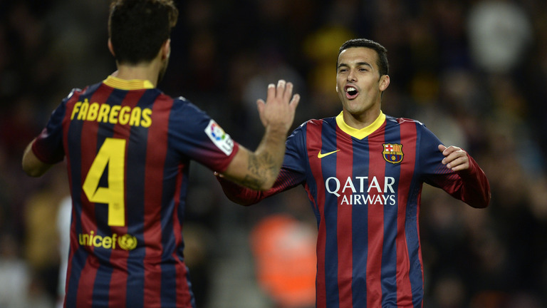 Cesc Fabregas and Pedro