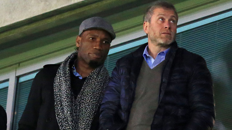 Didier Drogba and Roman Abramovich