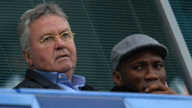 Guus Hiddink and Didier Drogba