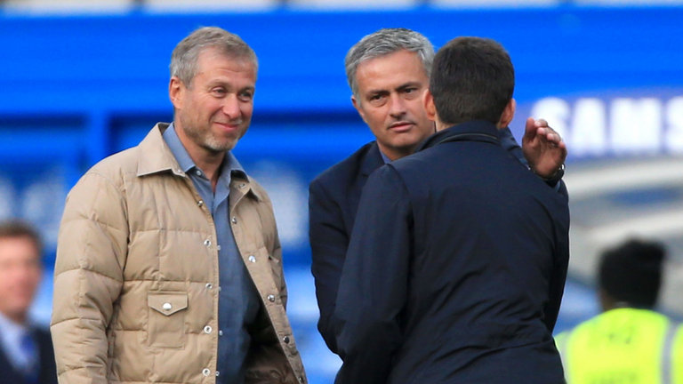 Roman Abramovich and Jose Mourinho