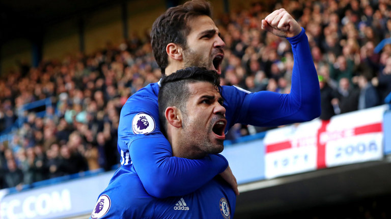 Cesc Fabregas and Diego Costa