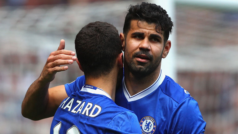 Eden Hazard and Diego Costa