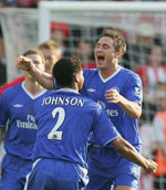 Lampard celebrates first goal