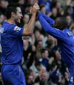 Lampard and Makelele celebrate Frank's goal!