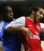 Michael Essien in action against Arsenal