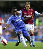 Michael Essien in action against Aston Villa