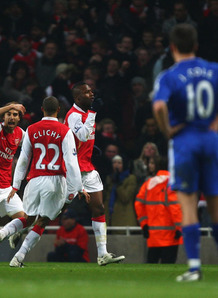 William Gallas celebrates his goal