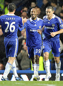 Anelka congratulated after scoring his third goal