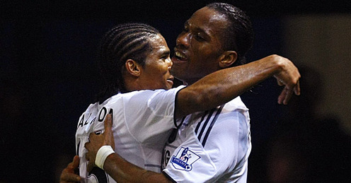 Florent Malouda and Didier Drogba