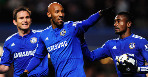 Nicolas Anelka scores the only goal of the game