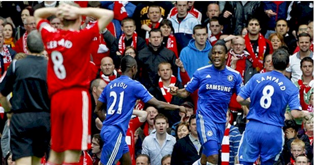 Didier Drogba celebrates his goal