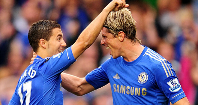 Eden Hazard and Fernando Torres