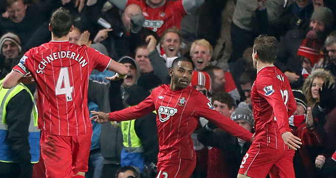 Jason Puncheon celebrates his goal