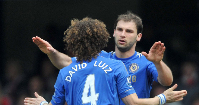 David Luiz and Branislav Ivanovic