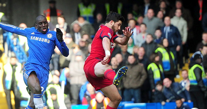 Demba Ba scores for Chelsea