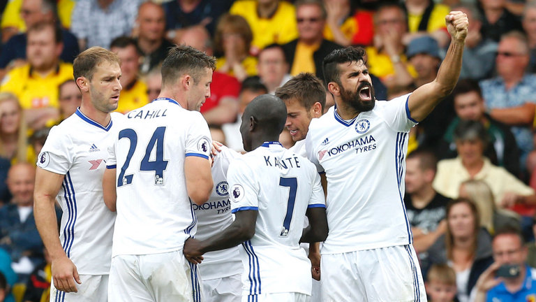 Diego Costa celebrates goal