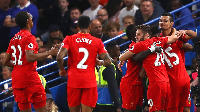 Liverpool celebrate first goal