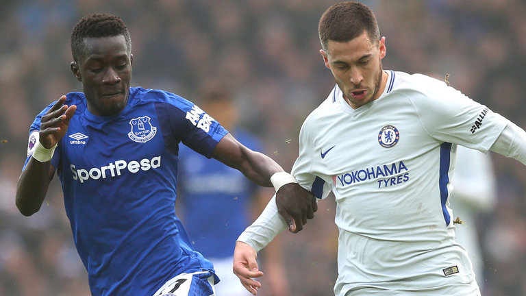 Idrissa Gueye and Eden Hazard