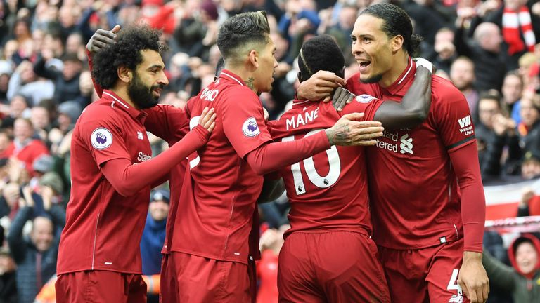 Mane celebrates his goal