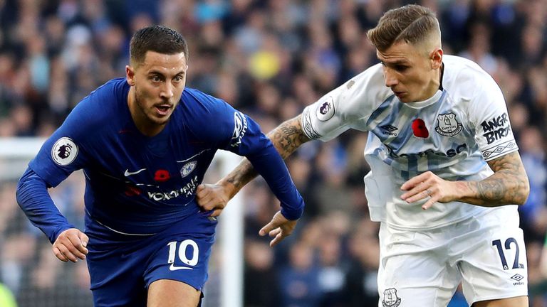 Eden Hazard and Lucas Digne