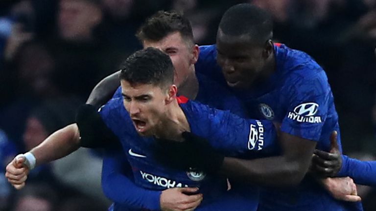 Jorginho celebrates his goal